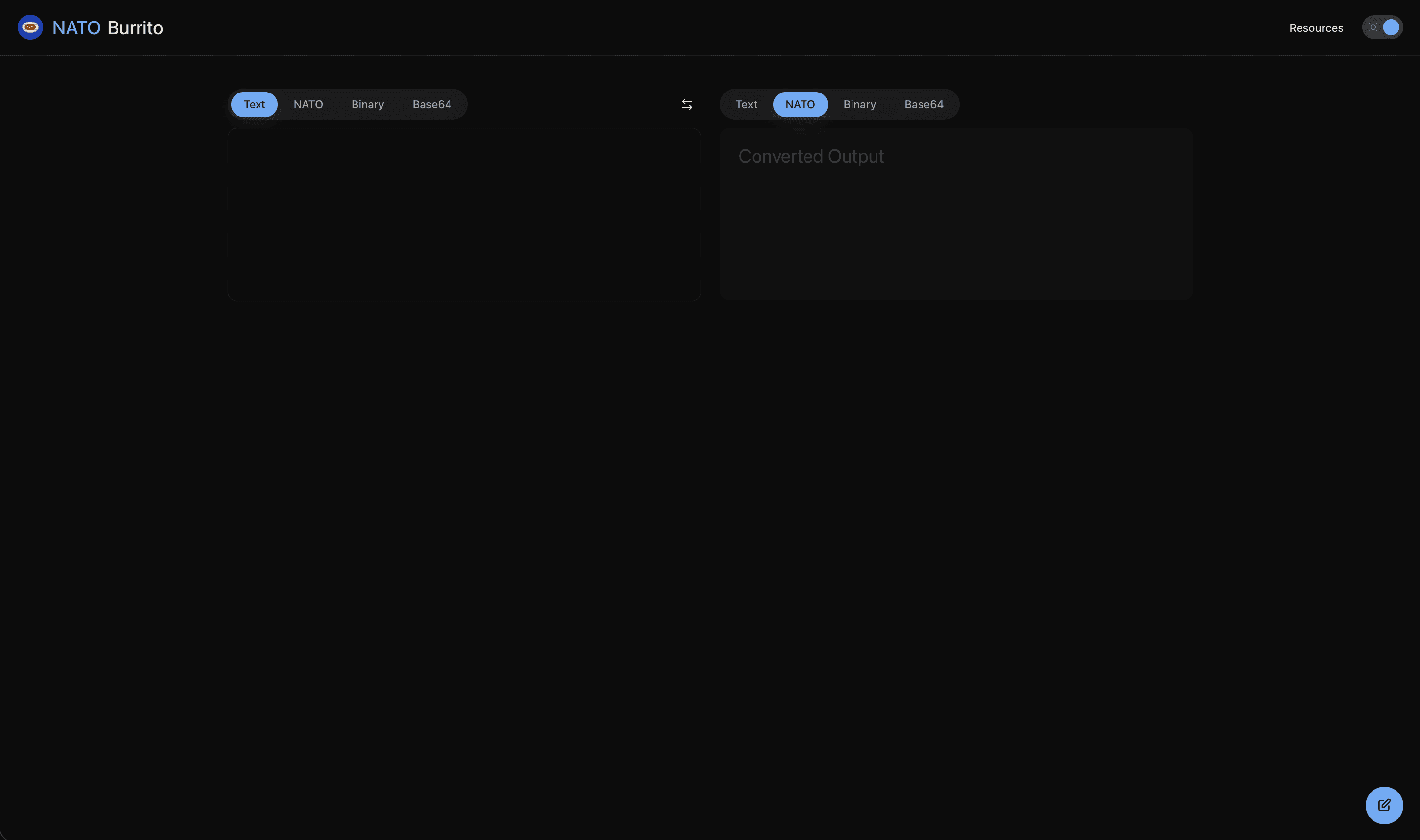 A typical converter with separate input/output format selectors